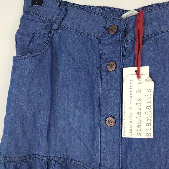 NEW Standards and Practices Hannah Denim Tencel Maxi Peasant Skirt Sz 29 NWT $84 - Picture 8 of 10